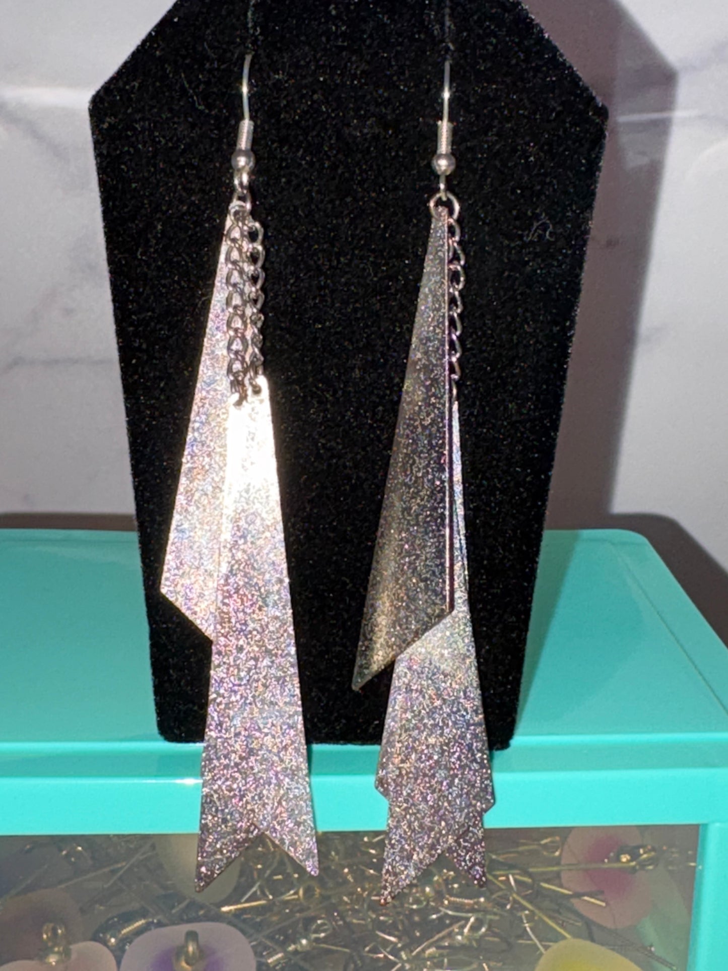 Obtuse silver earrings