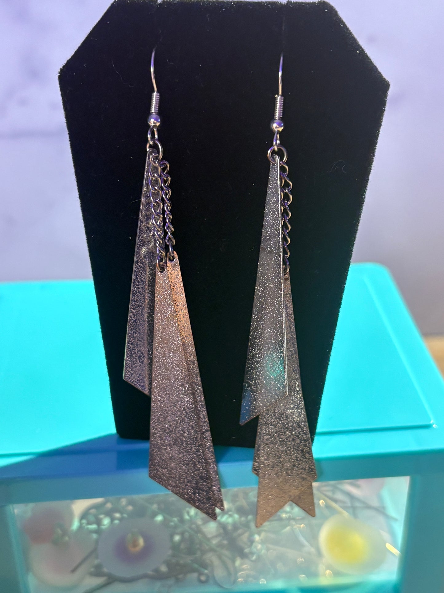 Obtuse silver earrings