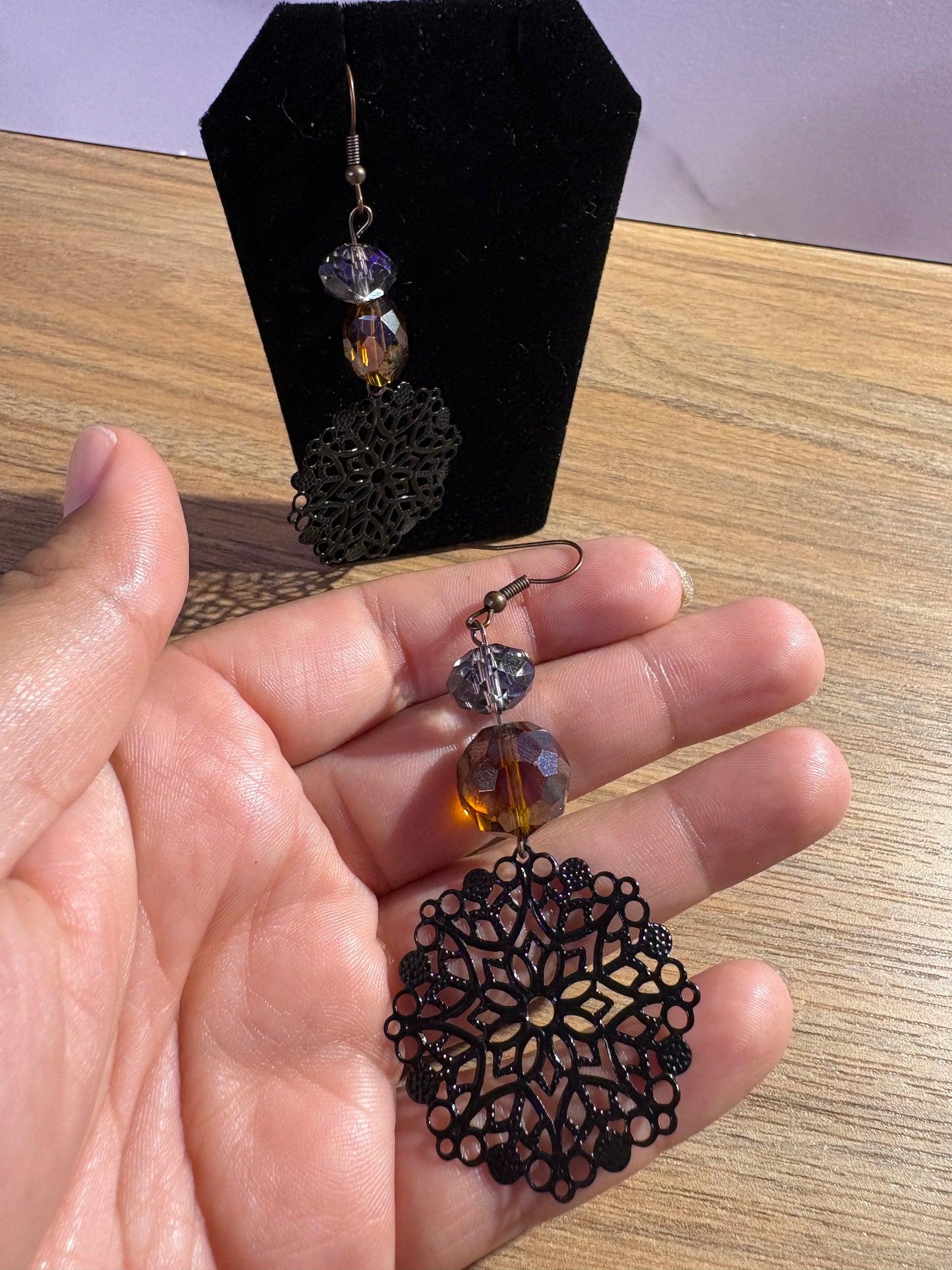 Dark Snowflake Earrings